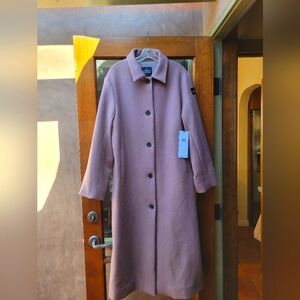 New Alo Wool Metro Long Coat in Mushroom Heather